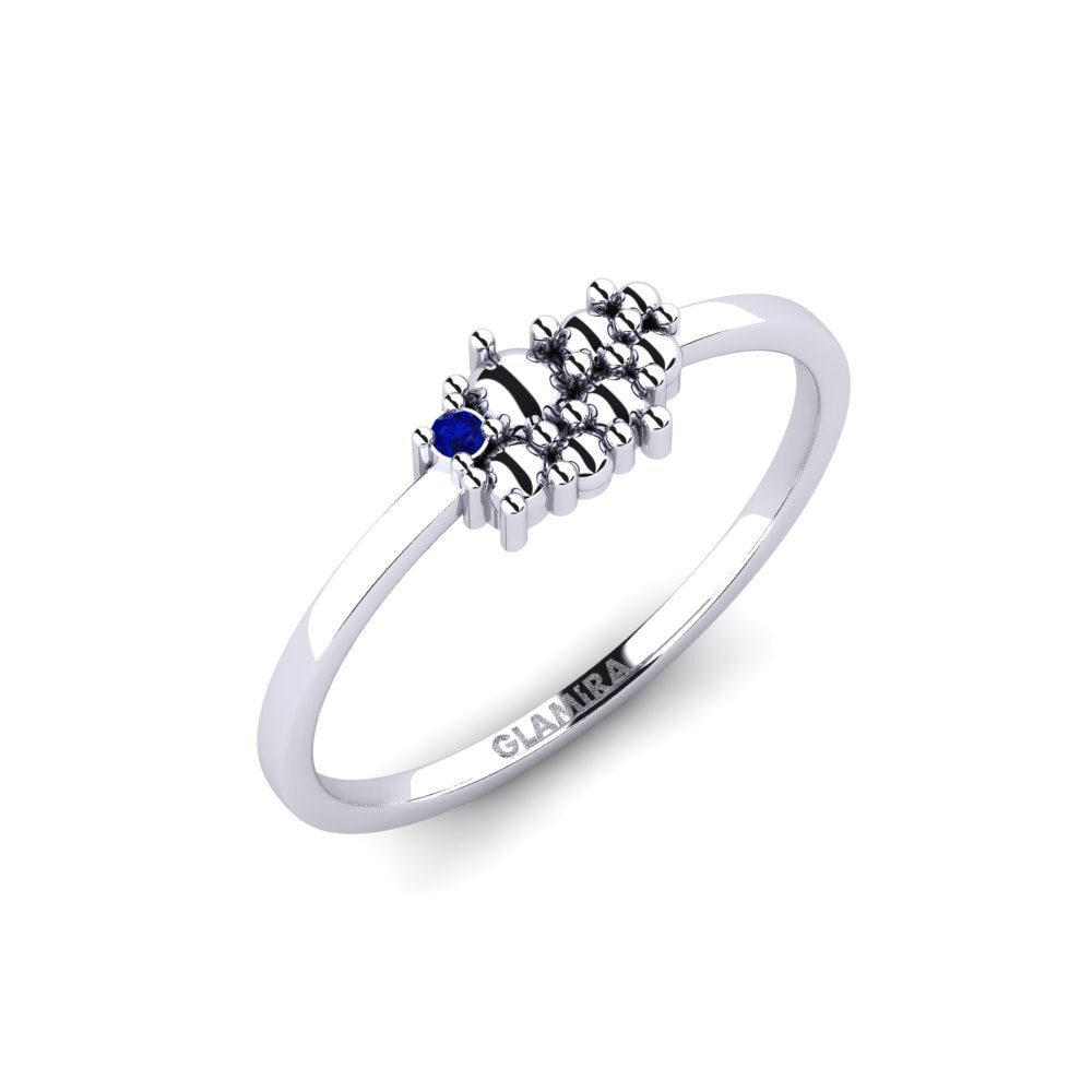 White Silver Sapphire Ring Renaise