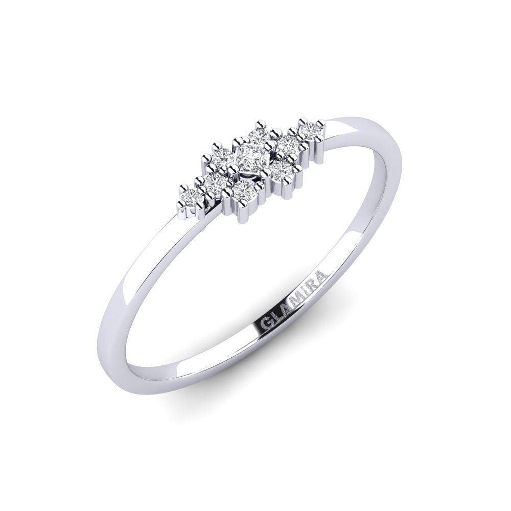 White Silver Diamond Ring Rosmira