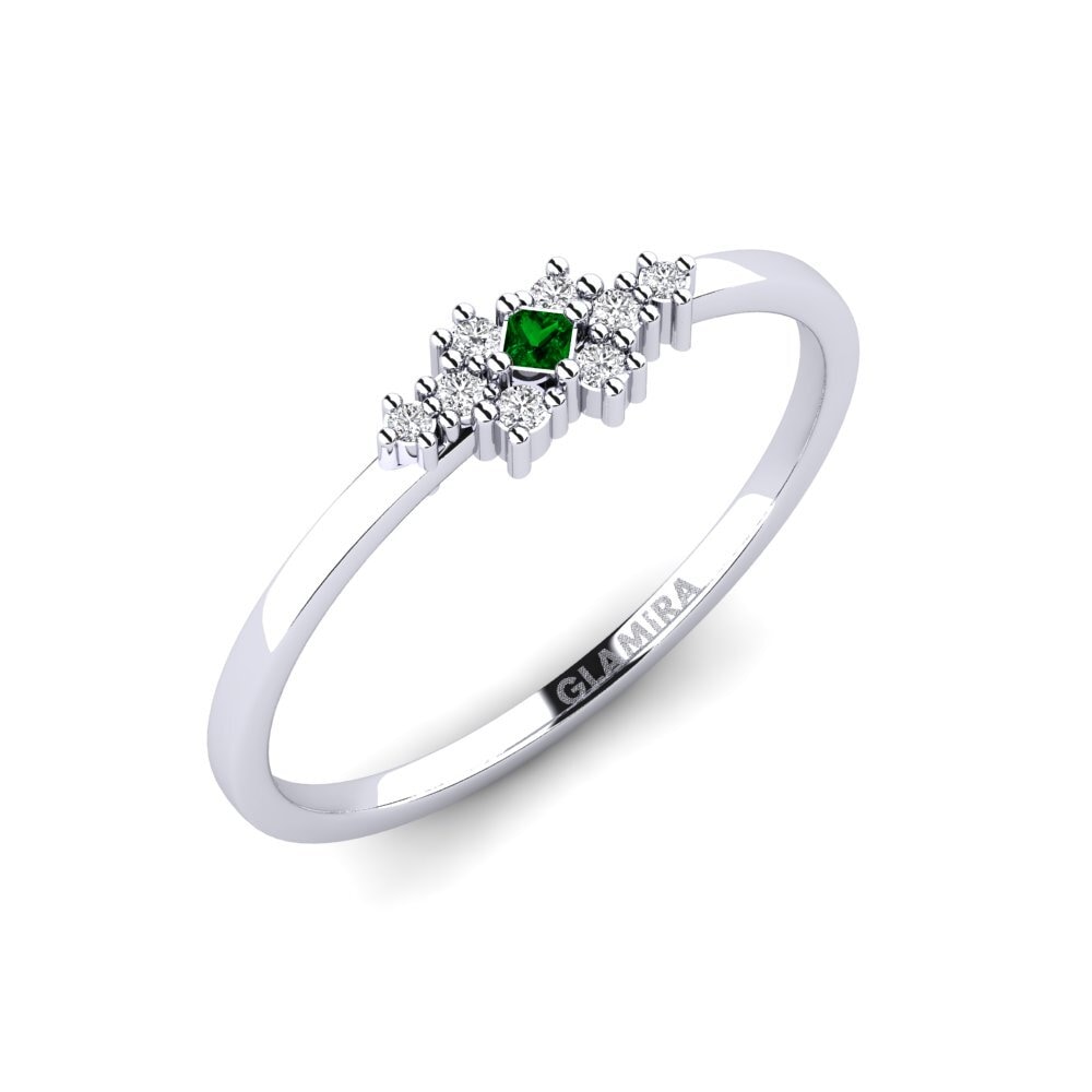 Plata 925 Circonita Verde Anillo Rosmira
