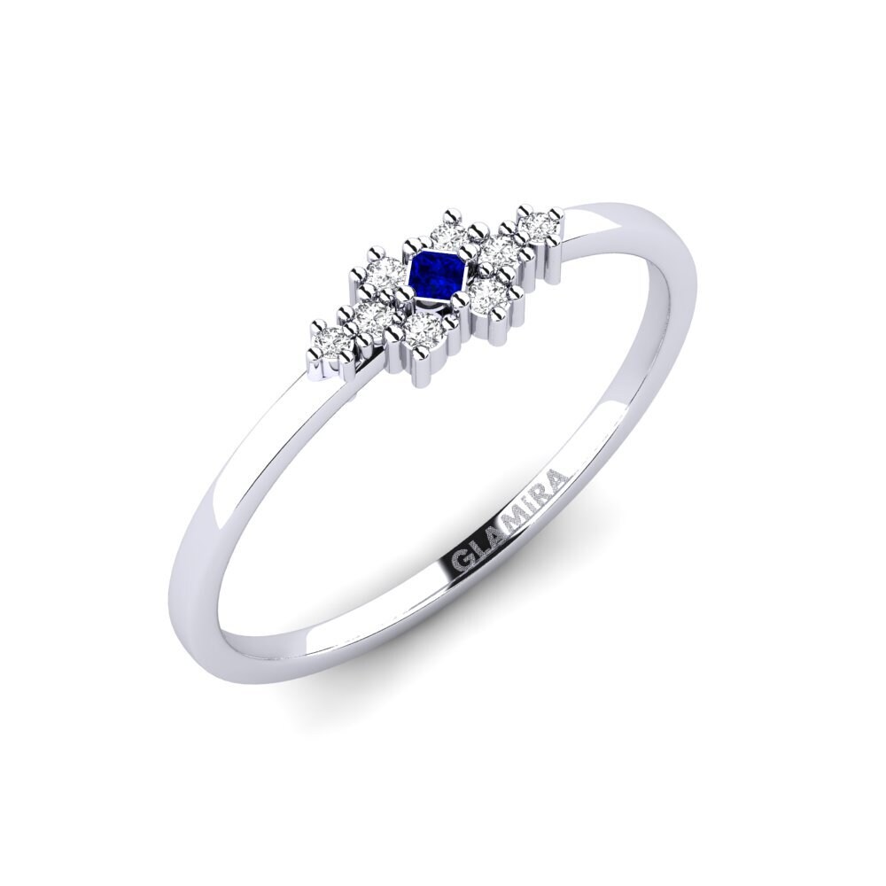 White Silver Sapphire Ring Rosmira
