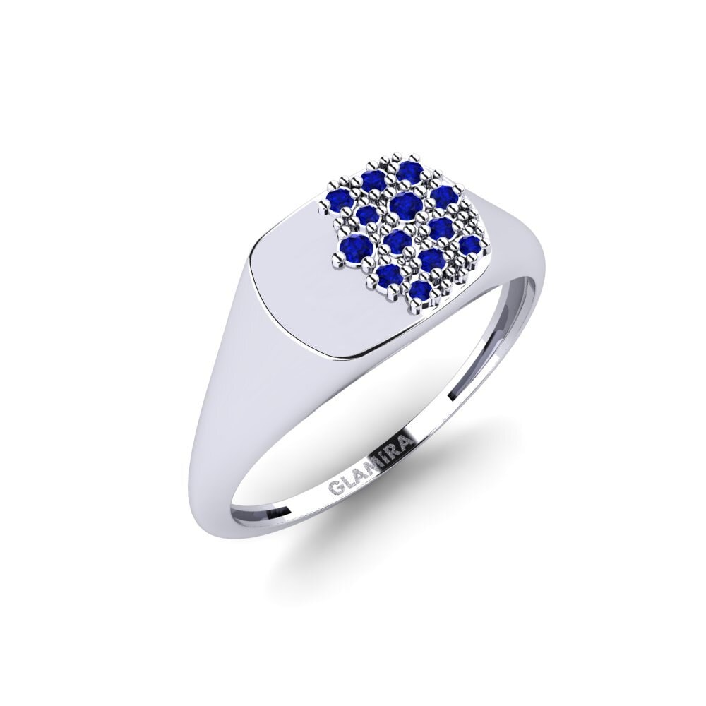 White Silver Sapphire Ring Seloura