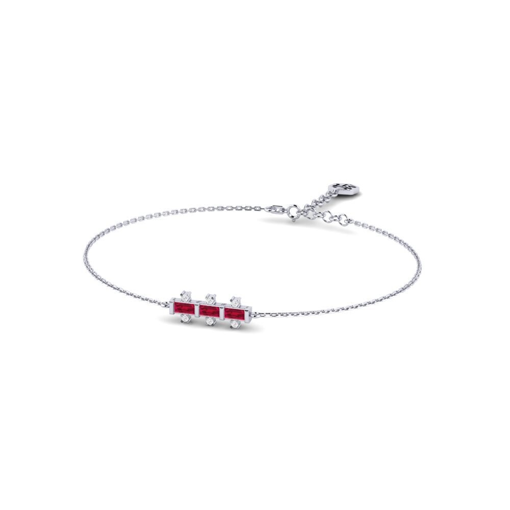950 Palladium Ruby Women's Bracelet Senglah