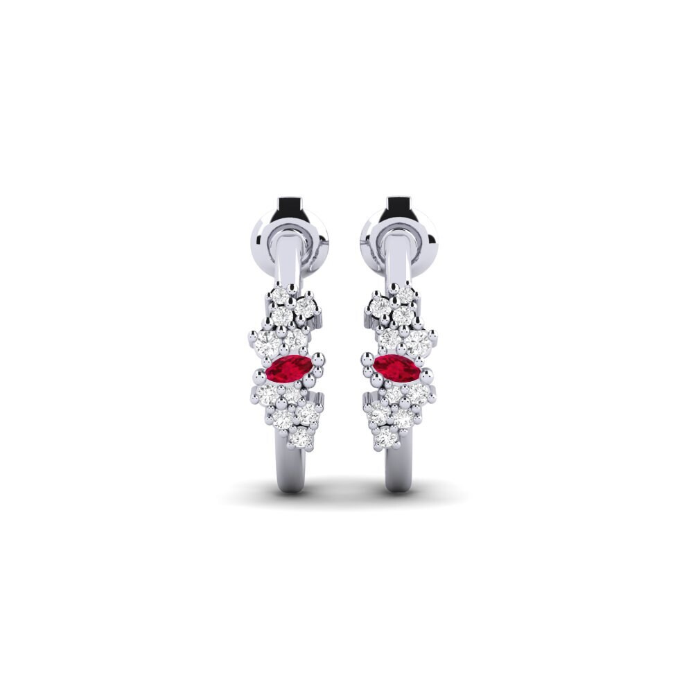950 Palladium Ruby Women's Earring Seraphe