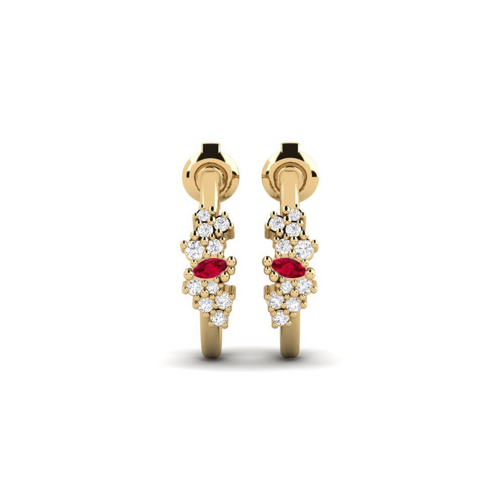 18ct Yellow Gold Ruby Women's Earring Seraphe