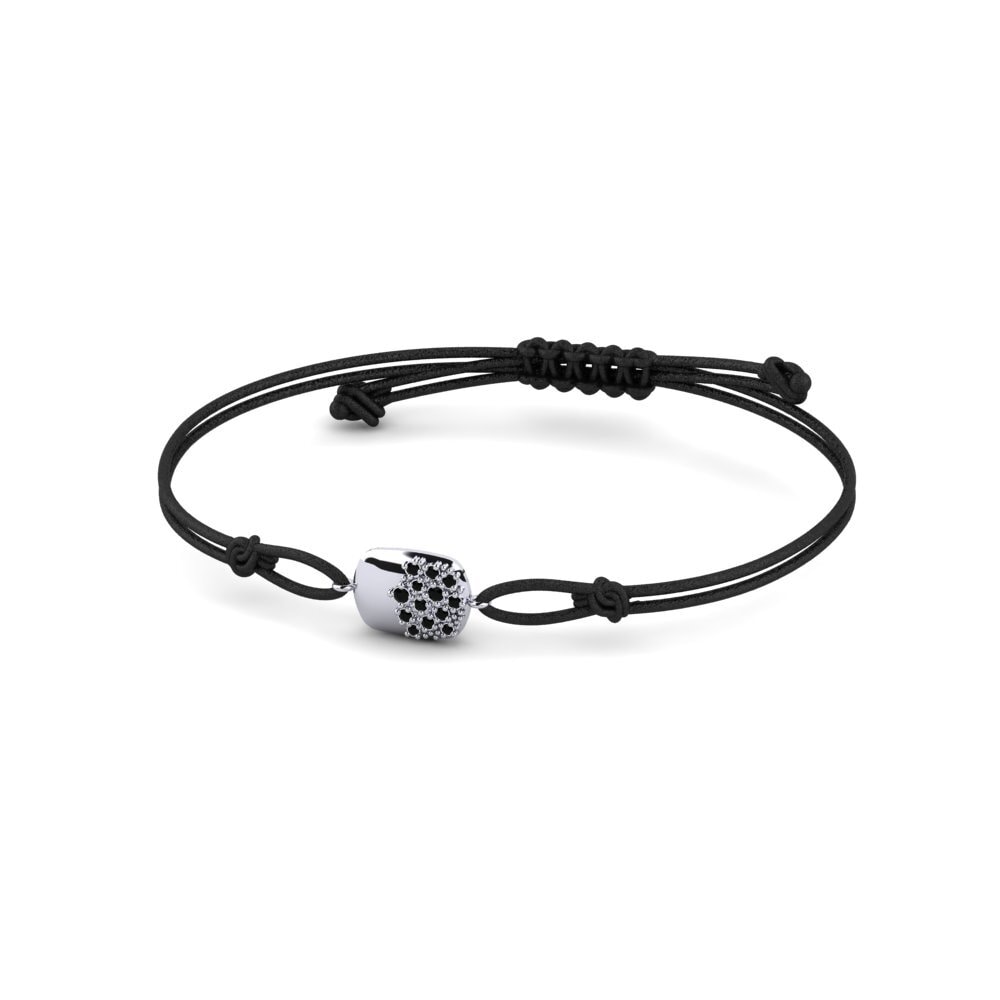 9ct White Gold Black Sapphire Cord Bracelet Soraline