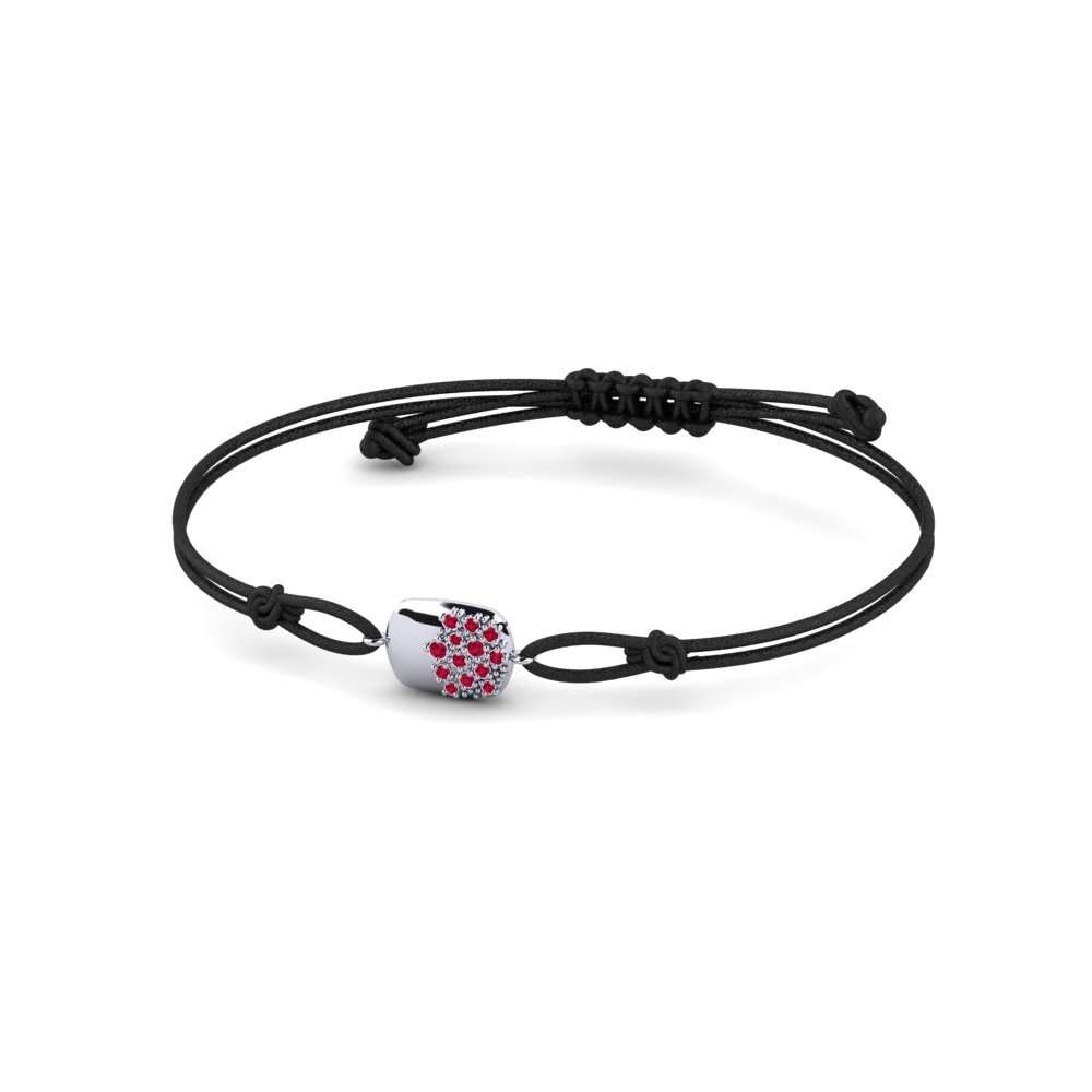 950 Palladium Ruby Cord Bracelet Soraline