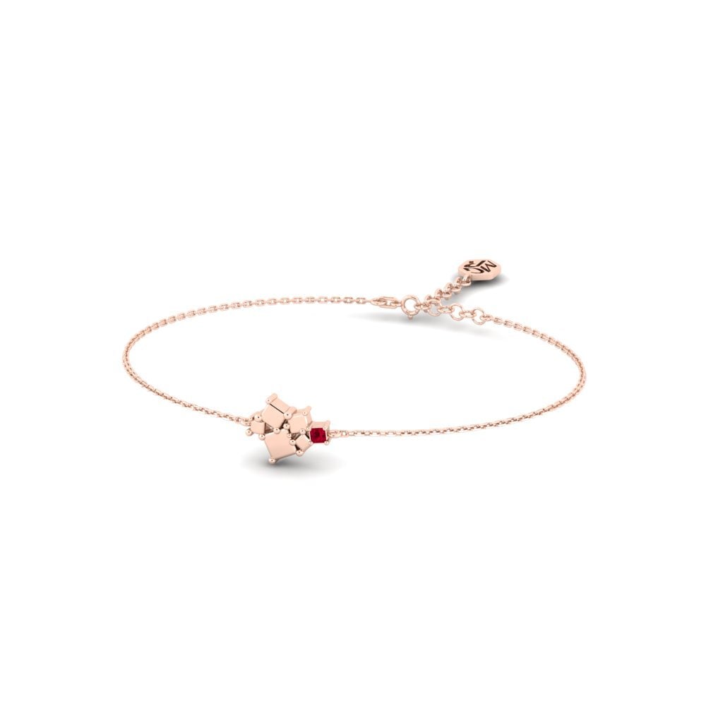 14ct Rose Gold Ruby Women's Bracelet Sylvara