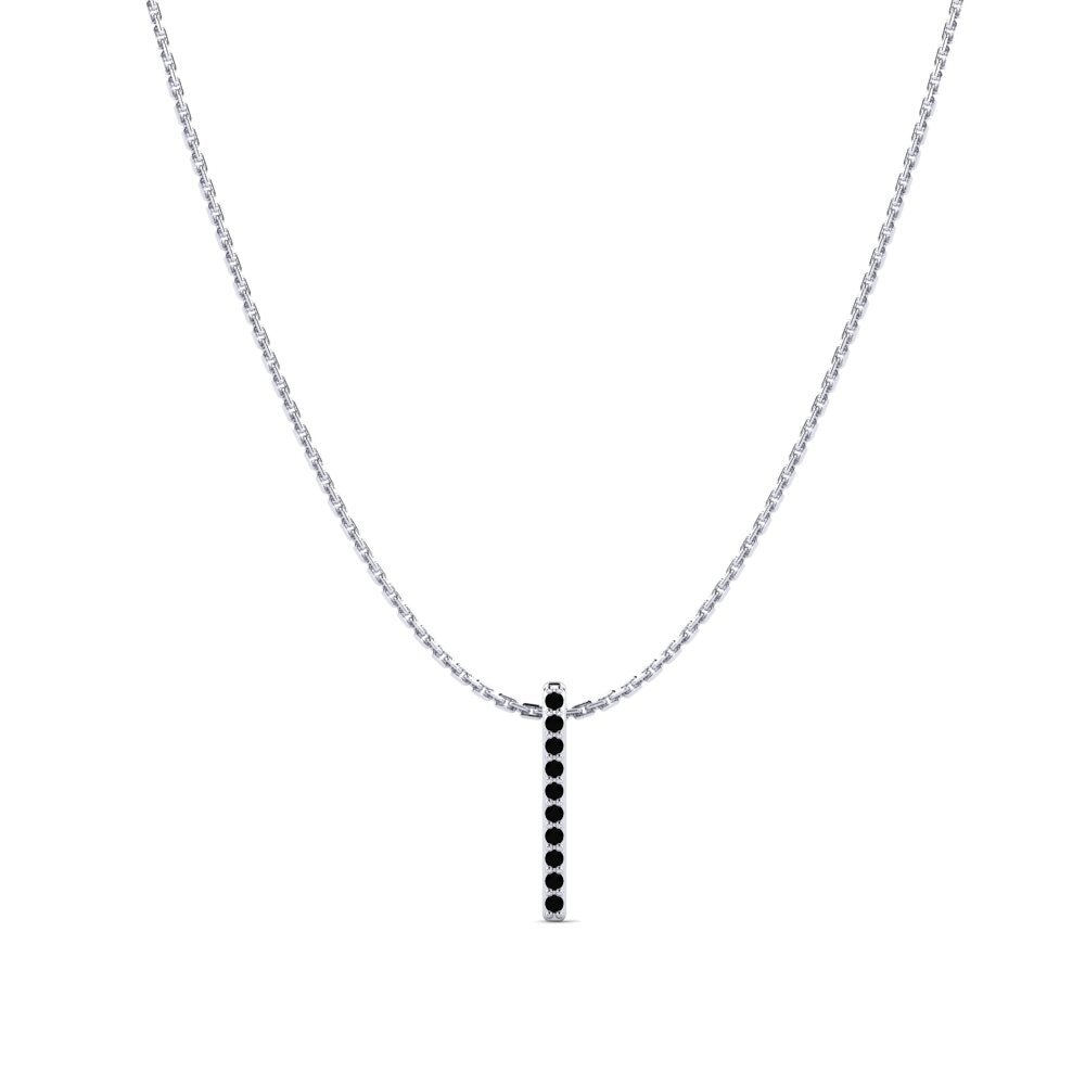 Platino 950 Ónix Negro Colgante de Mujer Sytek
