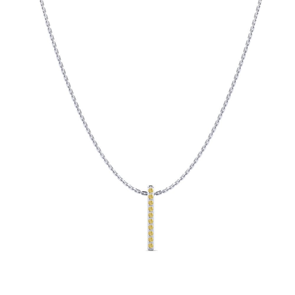 Platino 950 Diamante Amarillo Colgante de Mujer Sytek