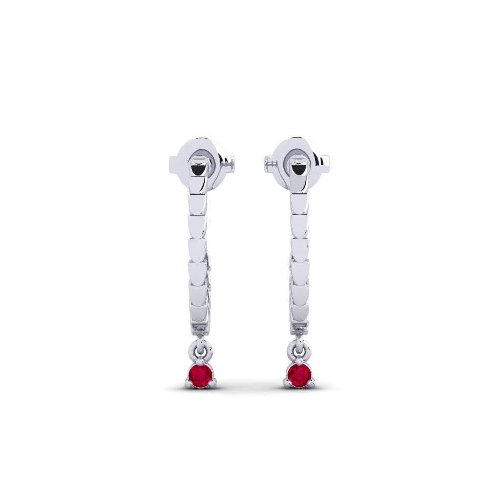 950 Palladium Ruby Women's Earring Tamwo
