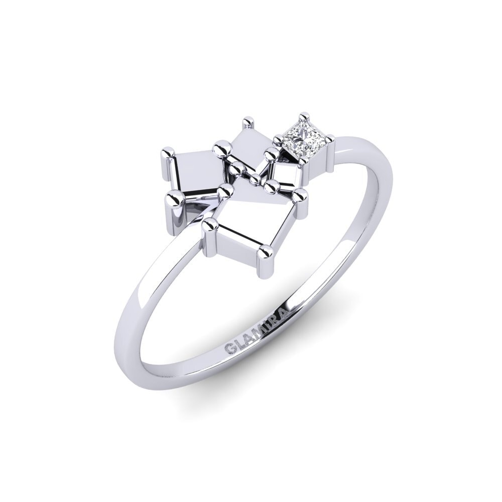 14ct White Gold Diamond Ring Teonelle