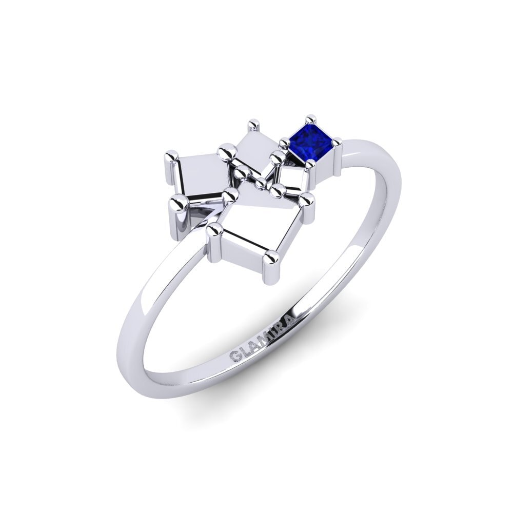 White Silver Sapphire Ring Teonelle