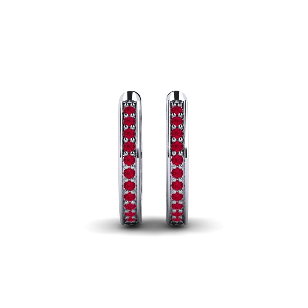 950 Palladium Ruby Women's Earring Tolmintoe