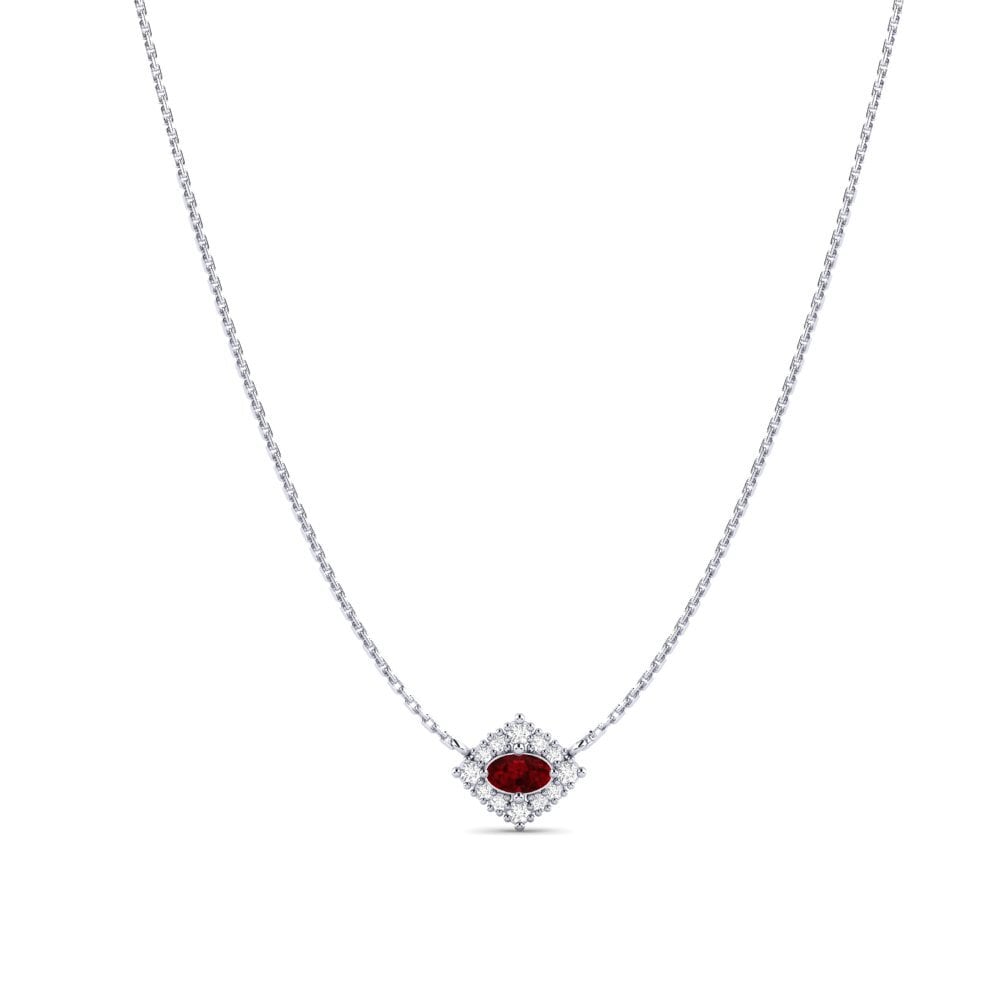 Plata 925 Rubí Collar de Mujer Tracelet