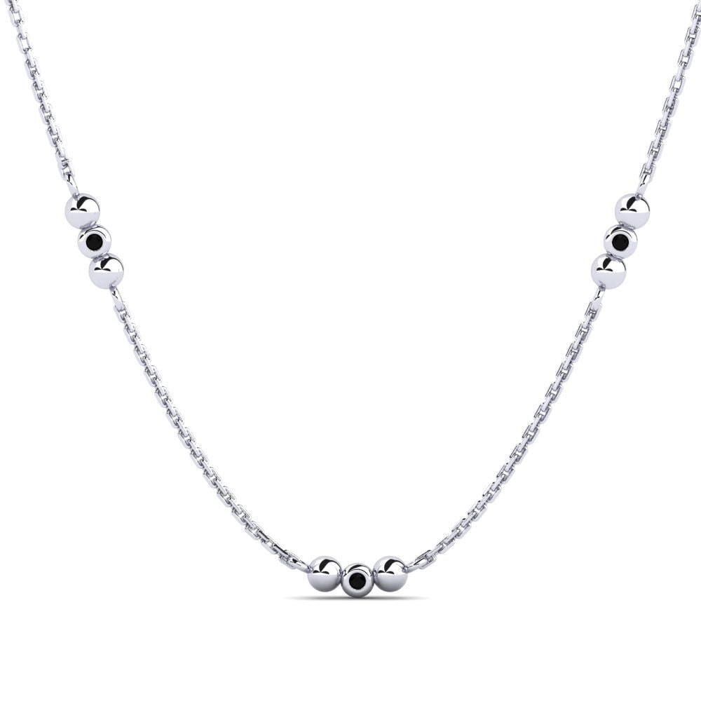 Platino 950 Ónix Negro Collar de Mujer Astrevina