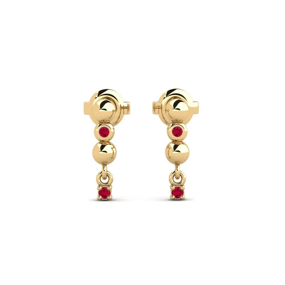 18ct Yellow Gold Ruby Women's Earring Astrithya