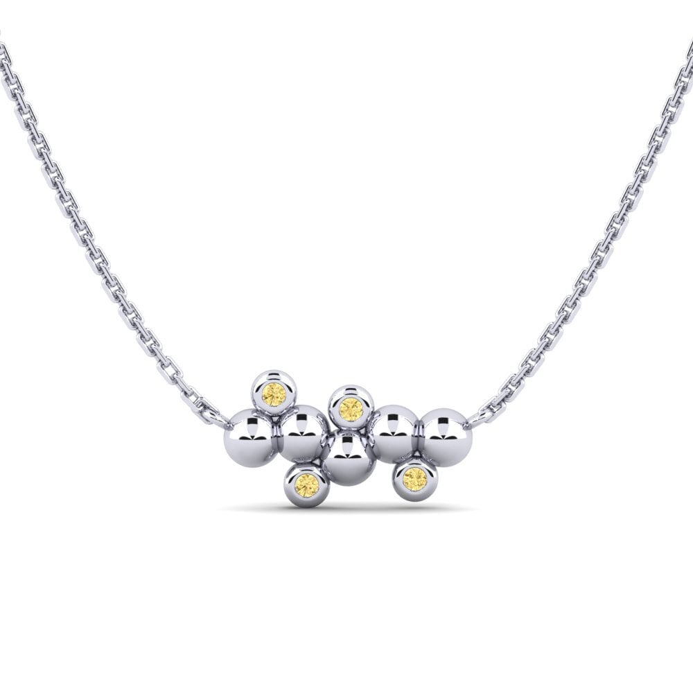 Platino 950 Diamante Amarillo Collar de Mujer Cirellan
