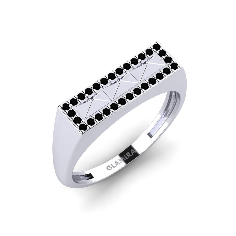 14ct White Gold Black Diamond Ring Dahlonega