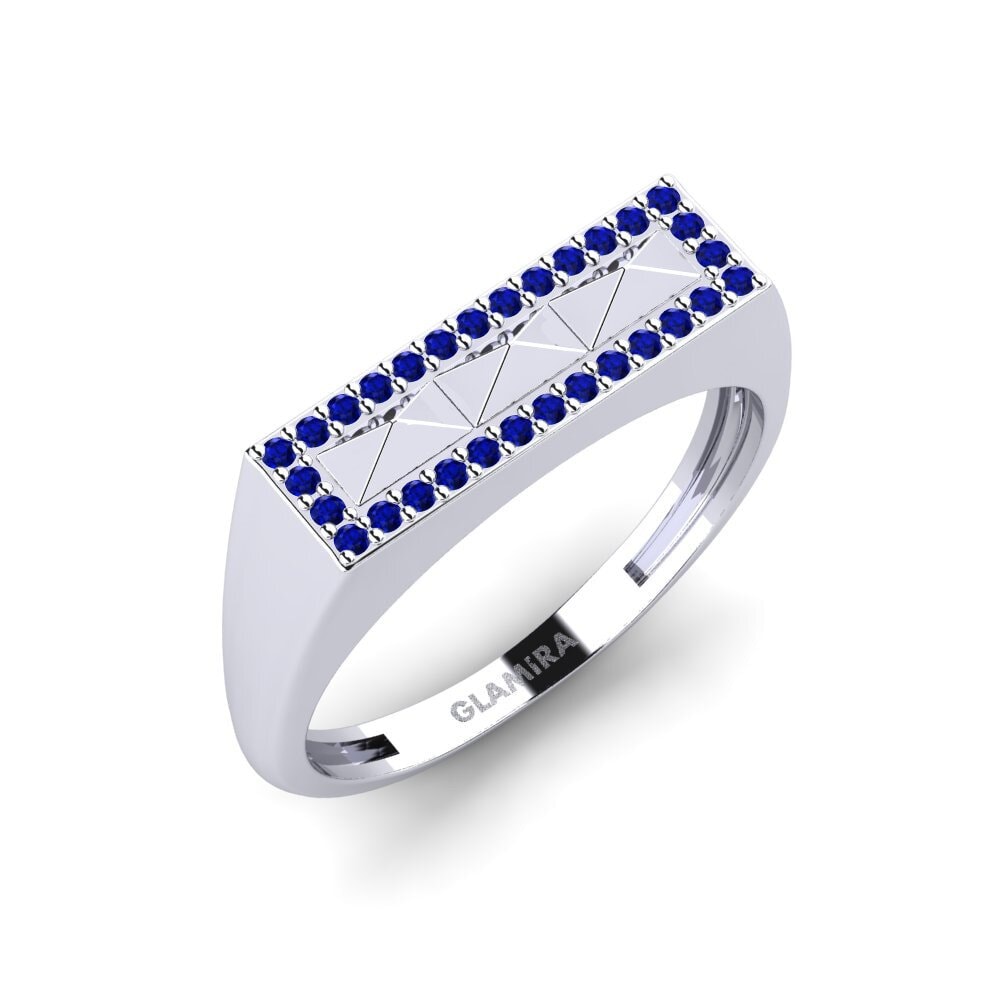 White Silver Sapphire Ring Dahlonega
