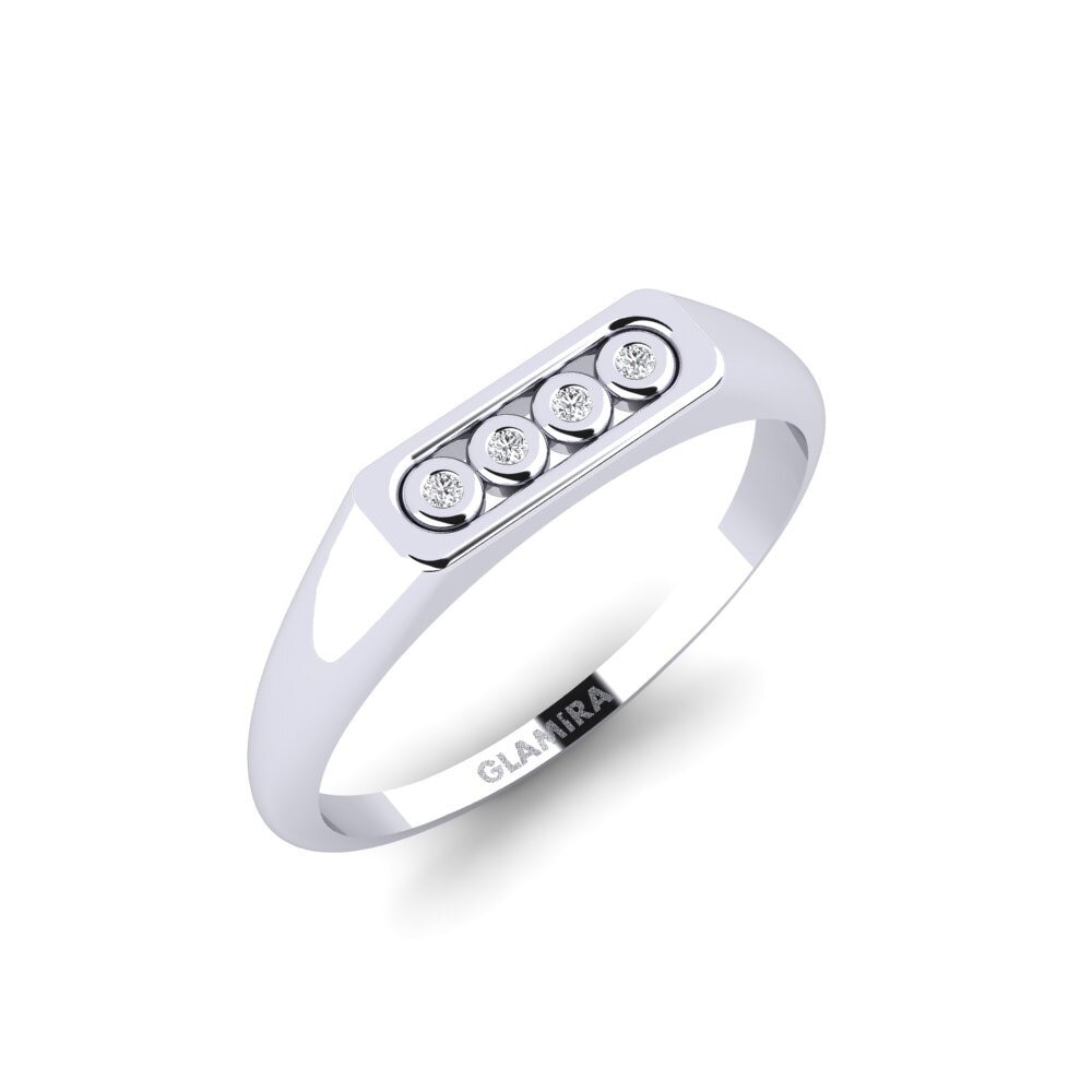 14ct White Gold Diamond Ring Elezz