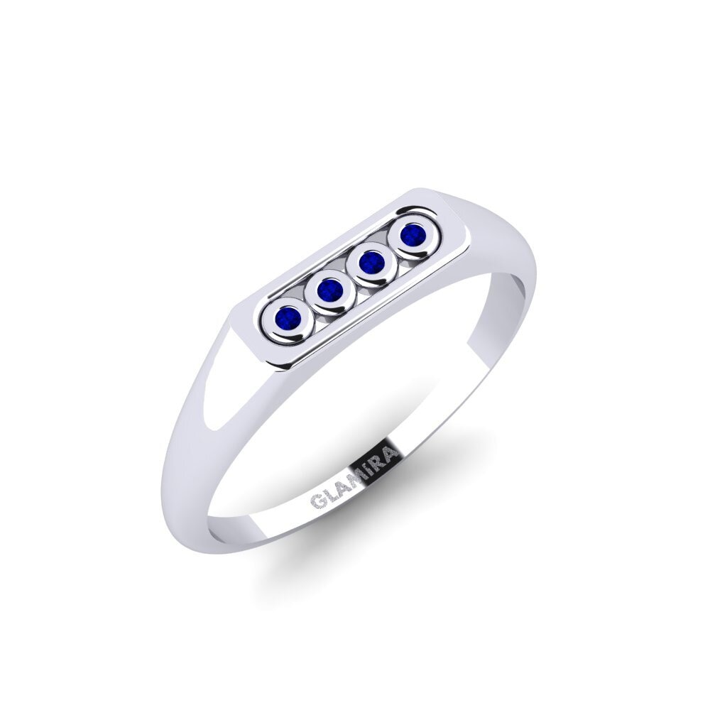 White Silver Sapphire Ring Elezz