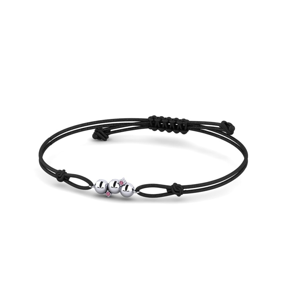 Platine 950 Grenat de Rhodolite Bracelet cordon Elowindra