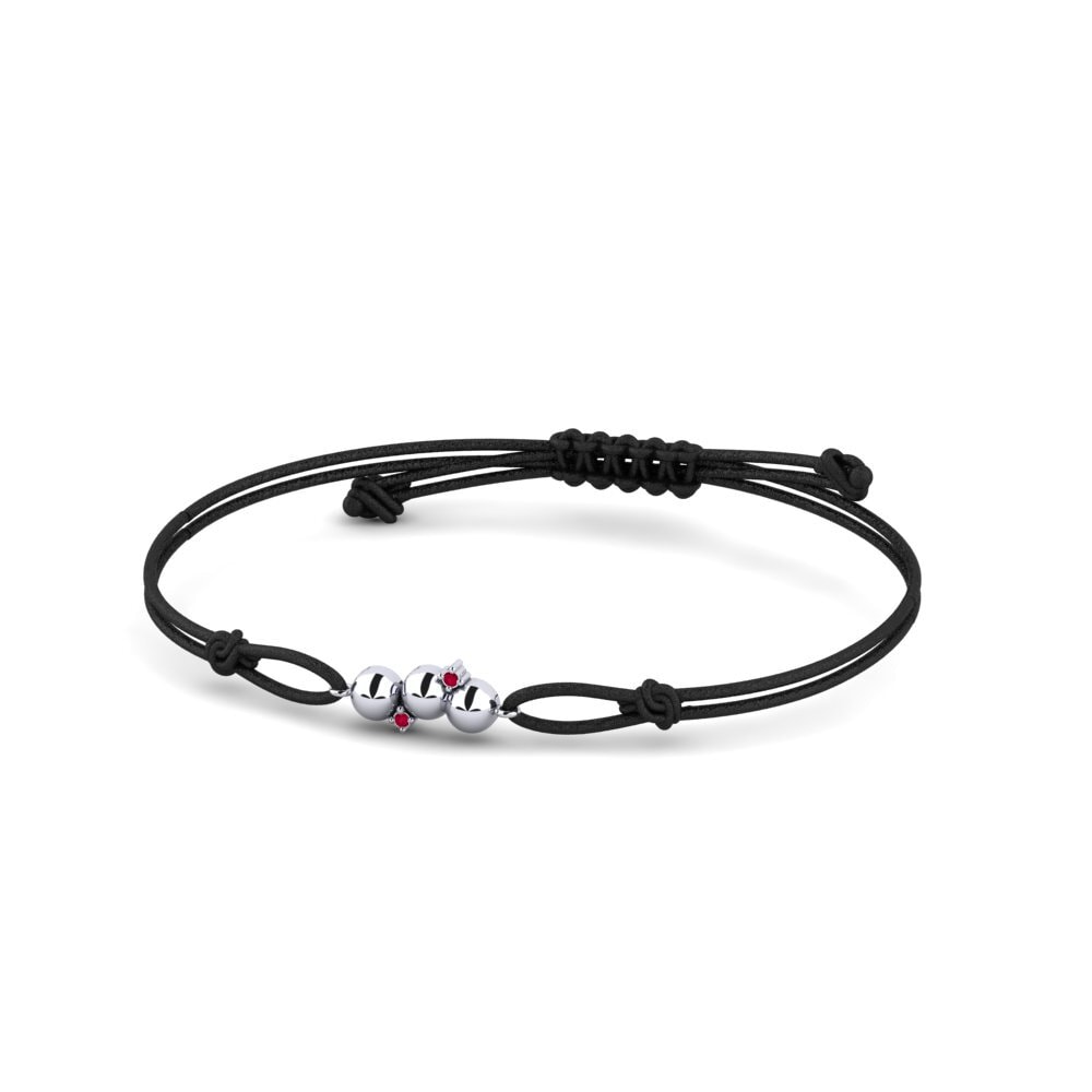 950 Palladium Ruby Cord Bracelet Elowindra