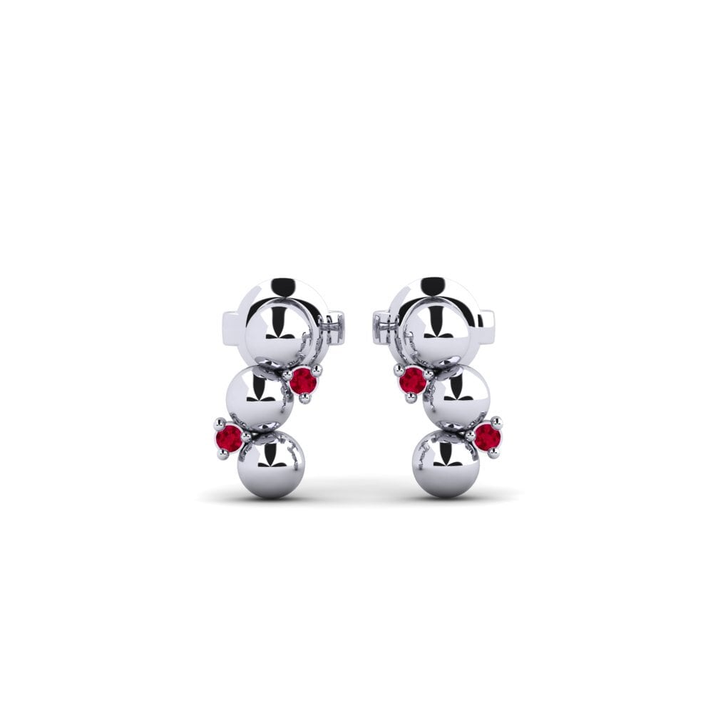 950 Palladium Ruby Women's Earring Elyndra