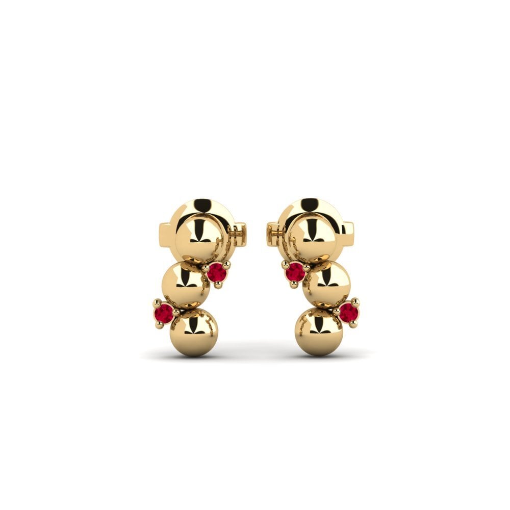 18ct Yellow Gold Ruby Women's Earring Elyndra