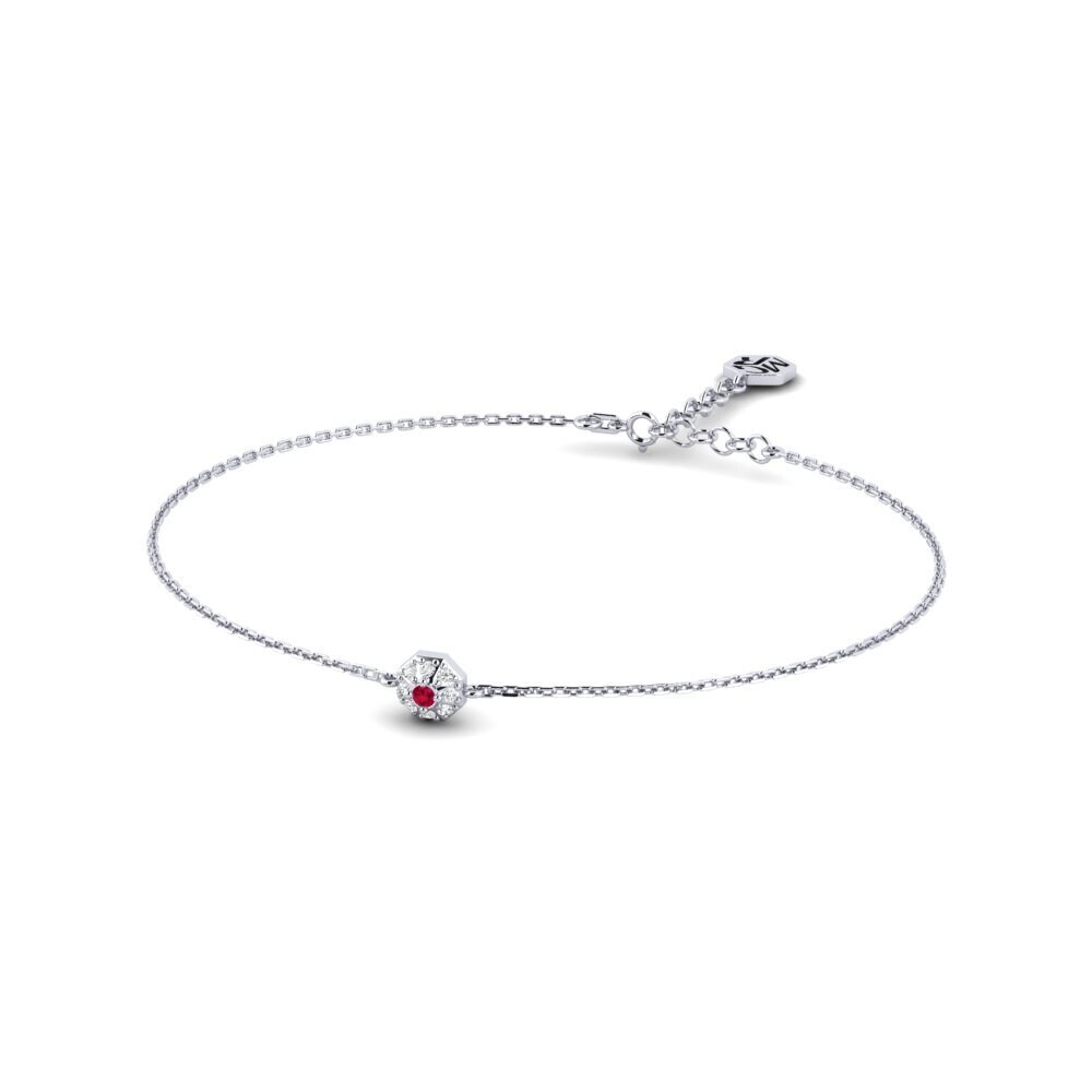 950 Palladium Ruby Women's Bracelet Frost