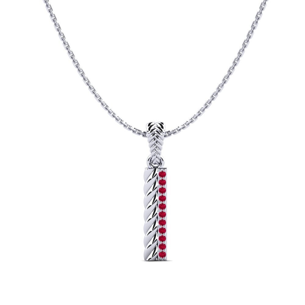 Plata 925 Rubí Colgante de Mujer Hemasr