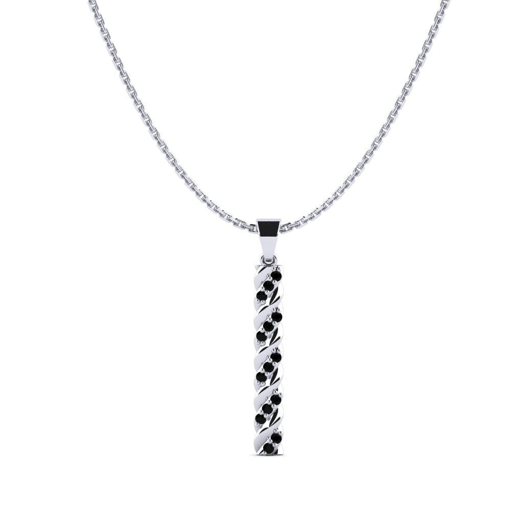 Platino 950 Ónix Negro Colgante de Mujer Hodkam