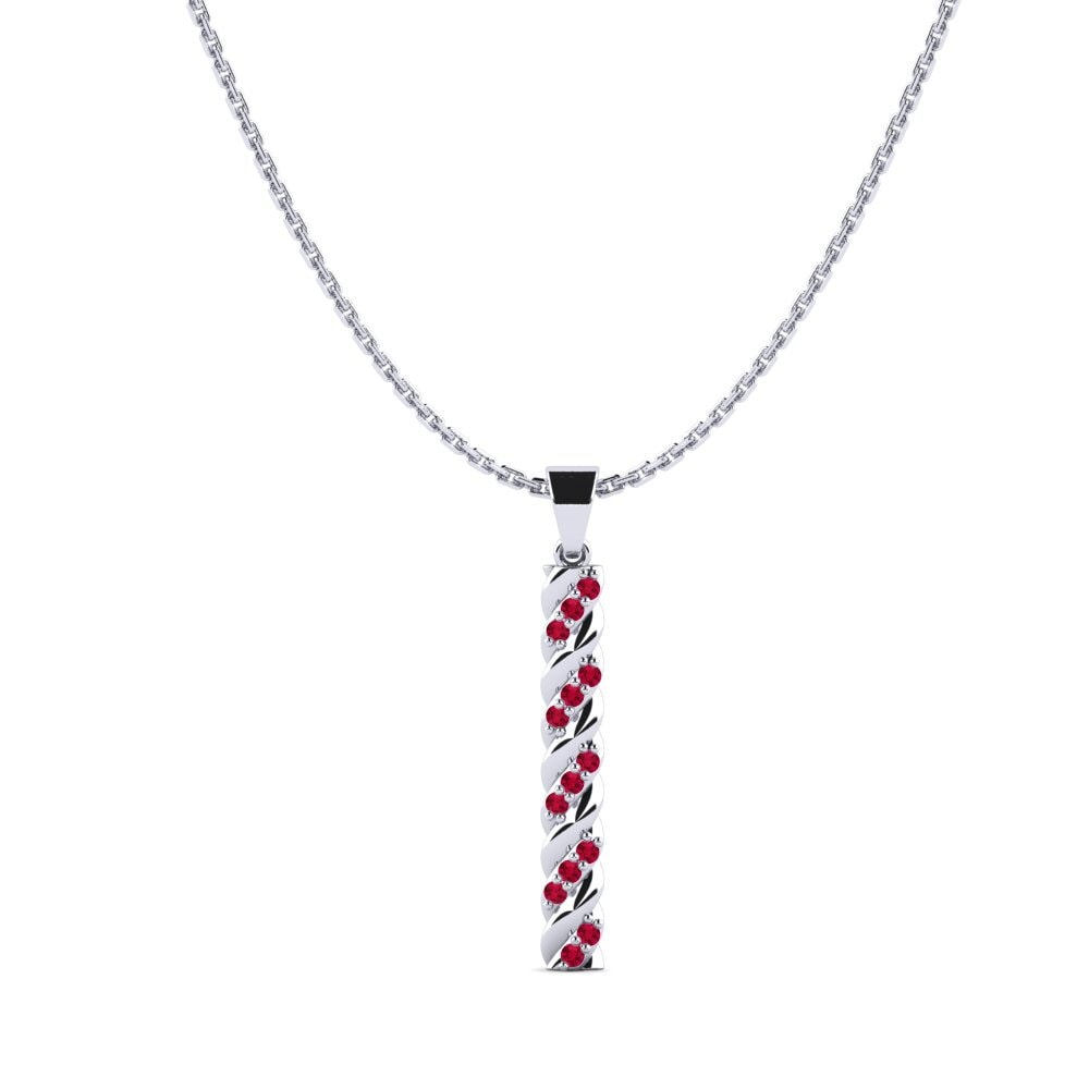 Plata 925 Rubí Colgante de Mujer Hodkam