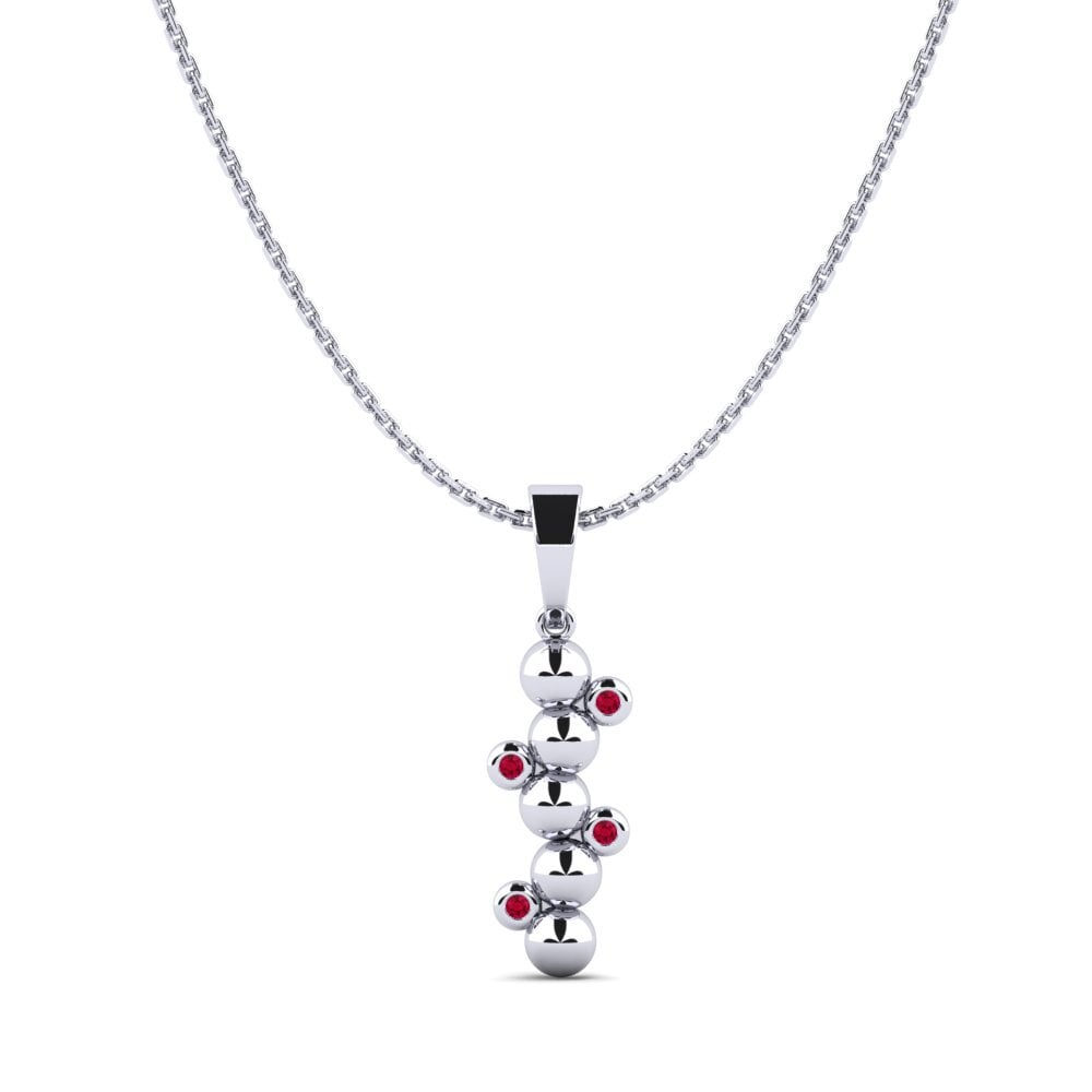 Plata 925 Rubí Colgante de Mujer Kirellian
