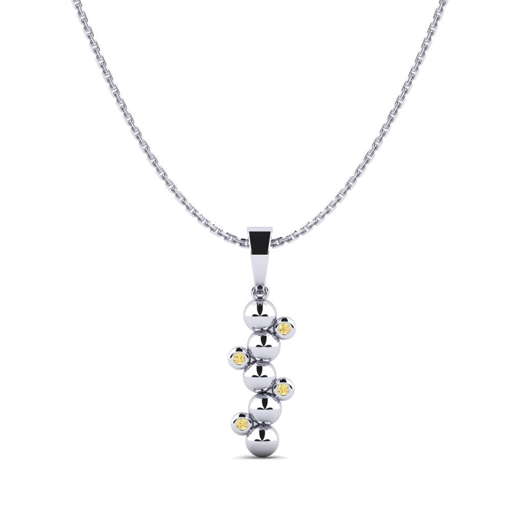 Platino 950 Diamante Amarillo Colgante de Mujer Kirellian