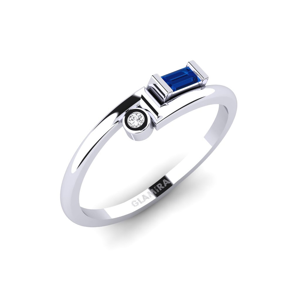 950 Platinum Dark Blue Zirconia Ring Lazha