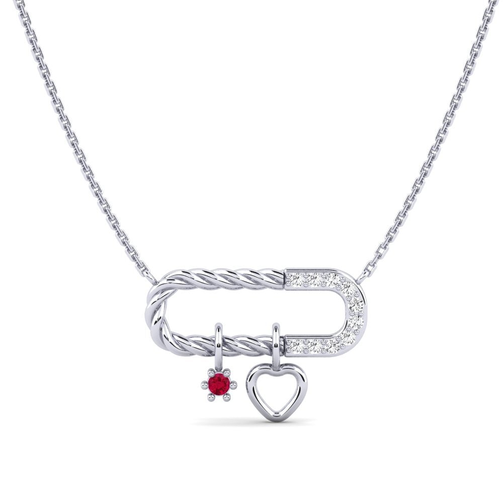 Plata 925 Rubí Collar de Mujer Lohame