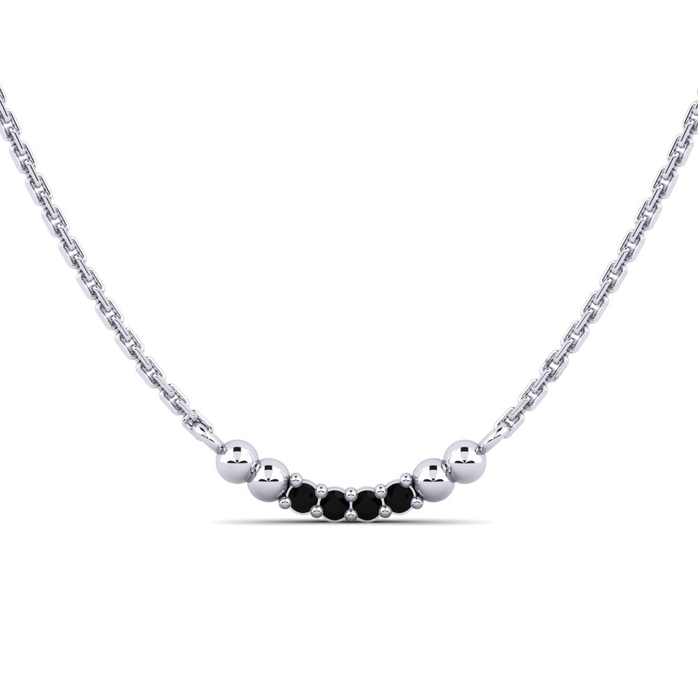 Platino 950 Ónix Negro Collar de Mujer Luntherin