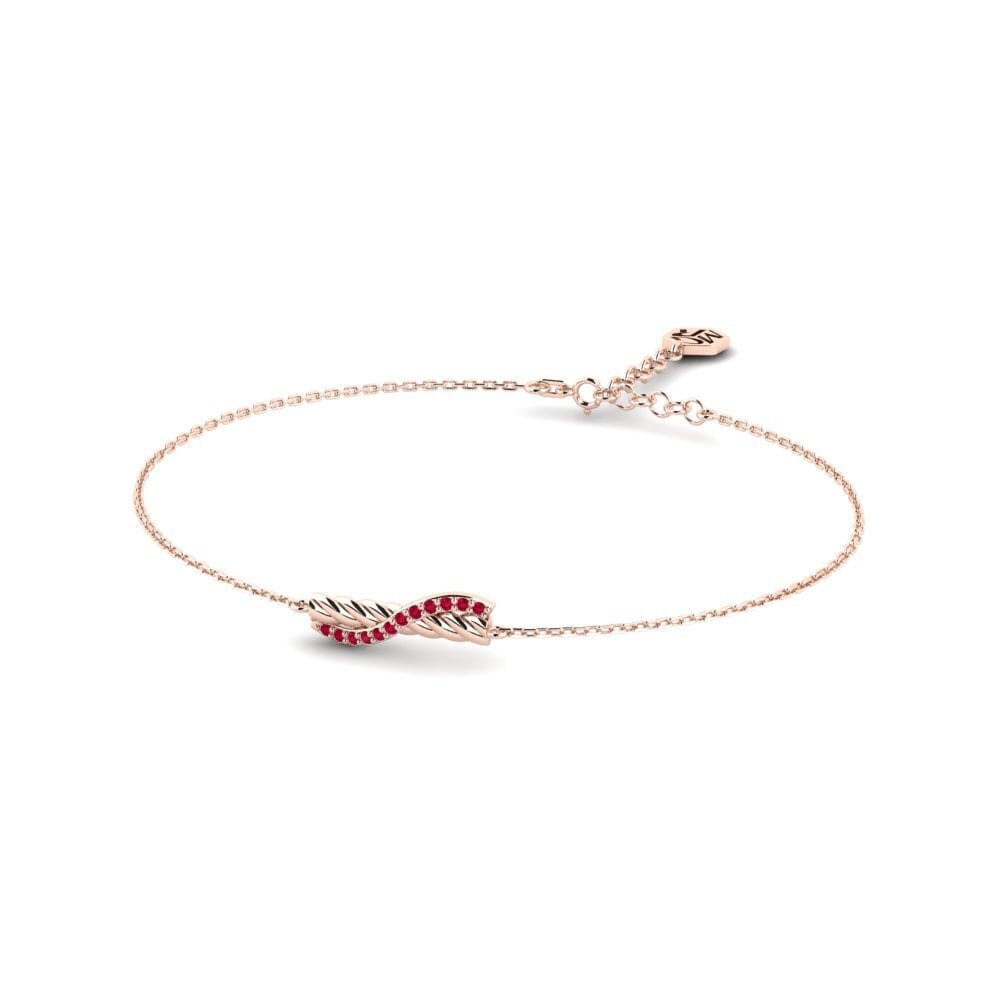 14ct Rose Gold Ruby Women's Bracelet Mishlat