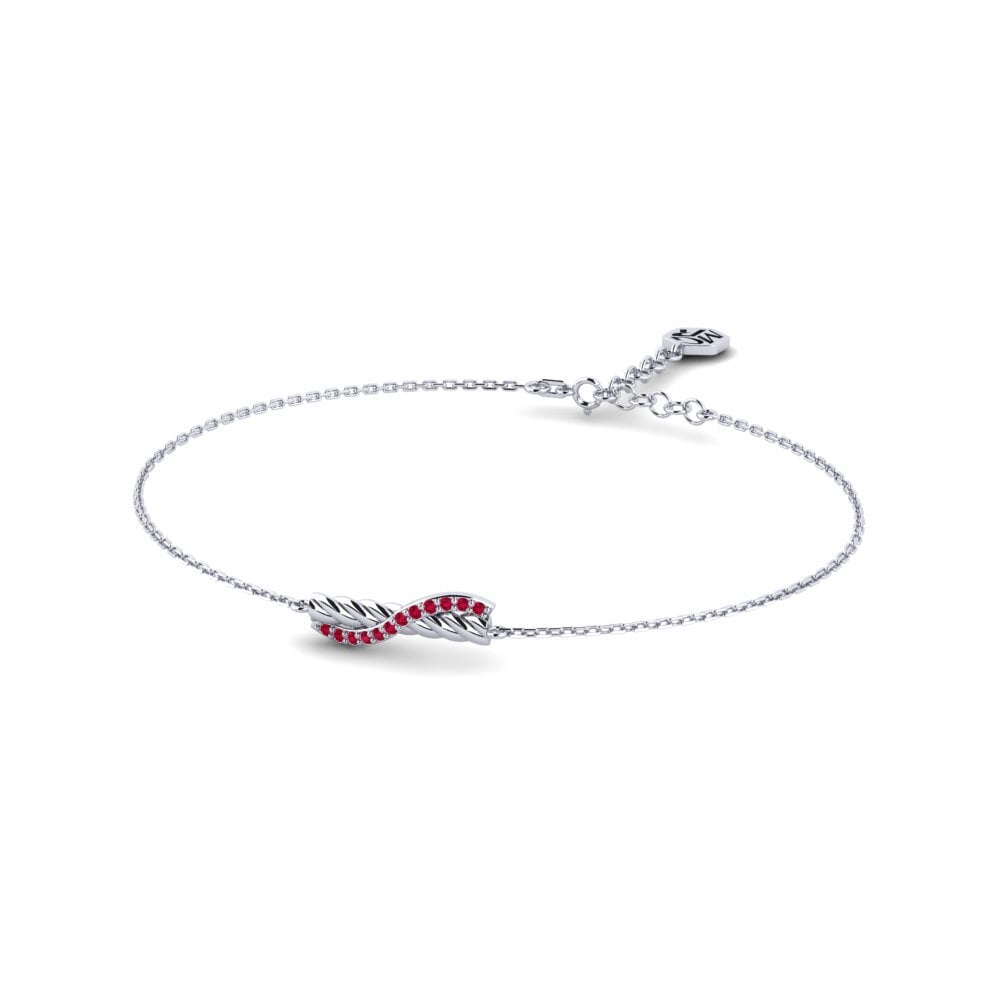 950 Palladium Ruby Women's Bracelet Mishlat