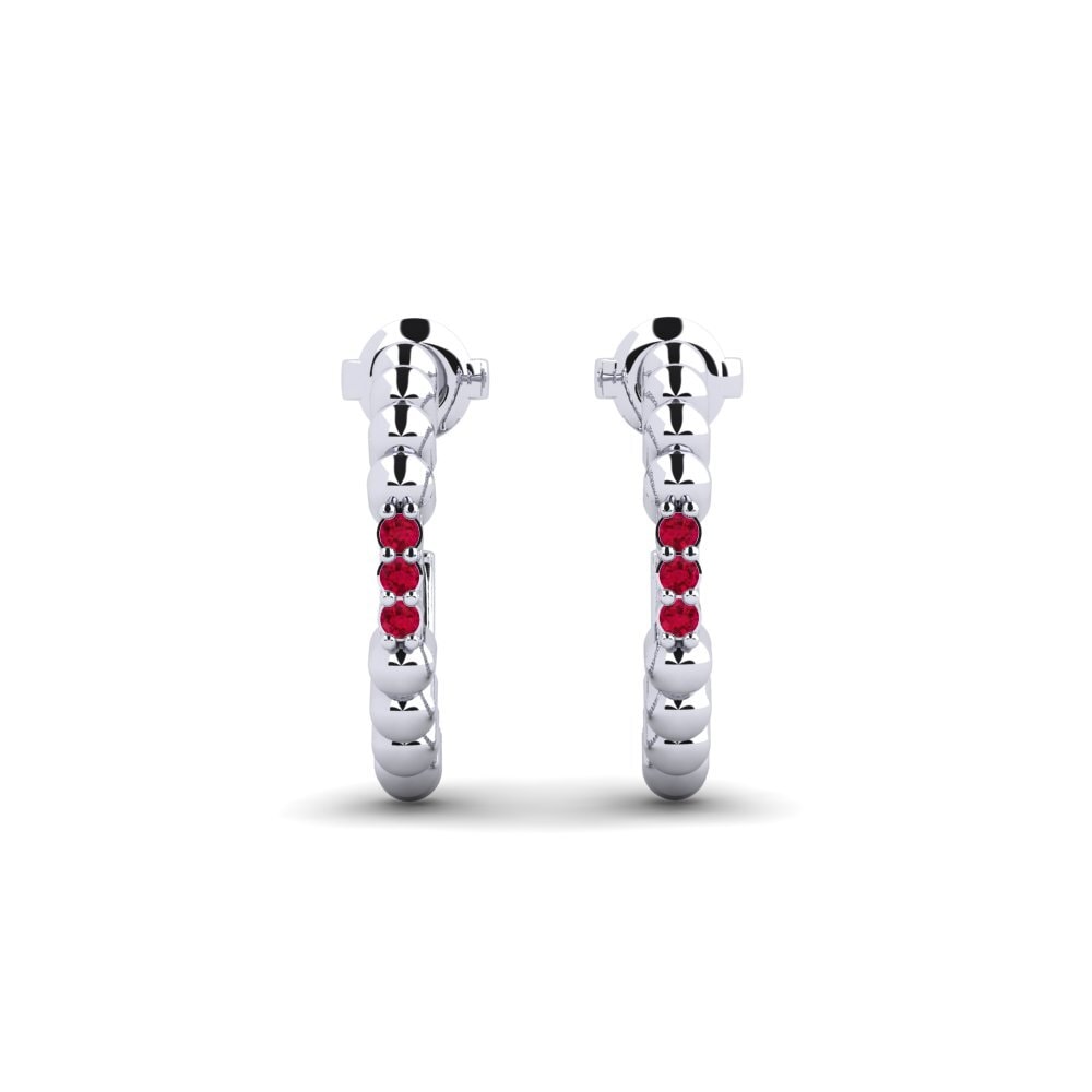 950 Palladium Ruby Women's Earring Myrrien