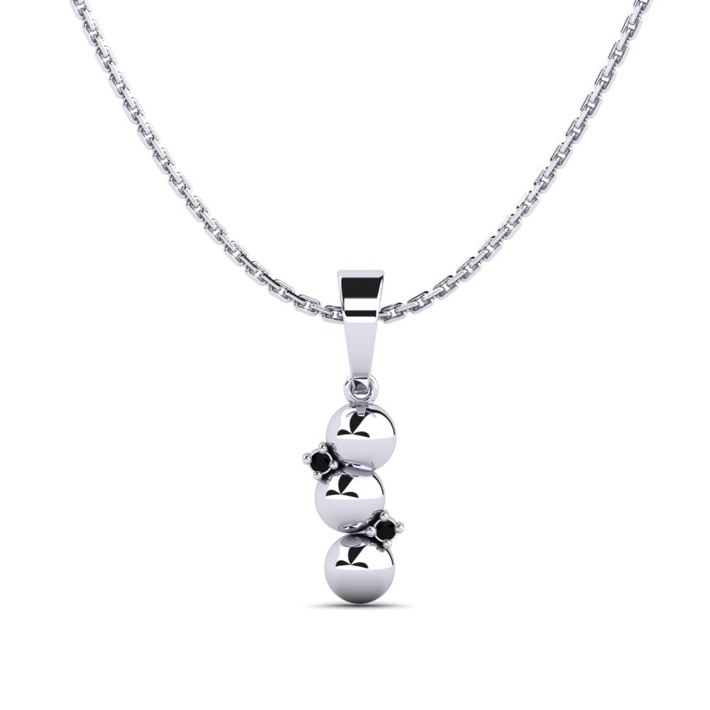 Platino 950 Ónix Negro Colgante de Mujer Nytheria