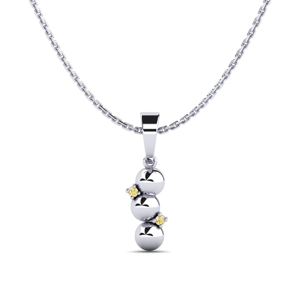 Platino 950 Diamante Amarillo Colgante de Mujer Nytheria