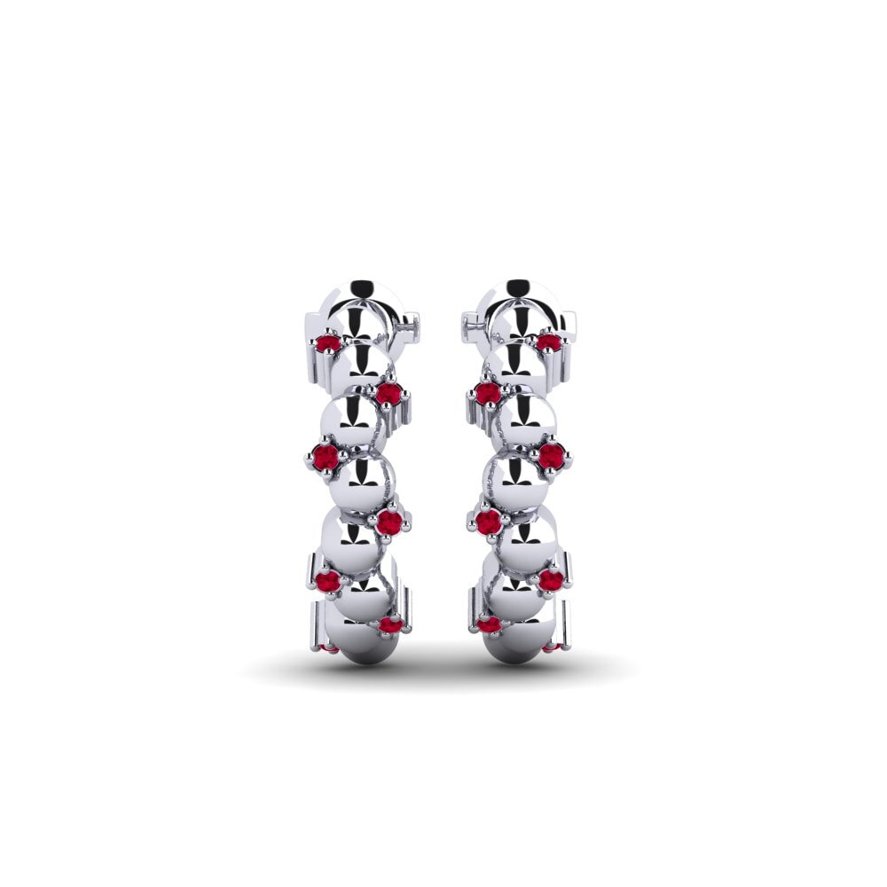 950 Palladium Ruby Women's Earring Olyndea