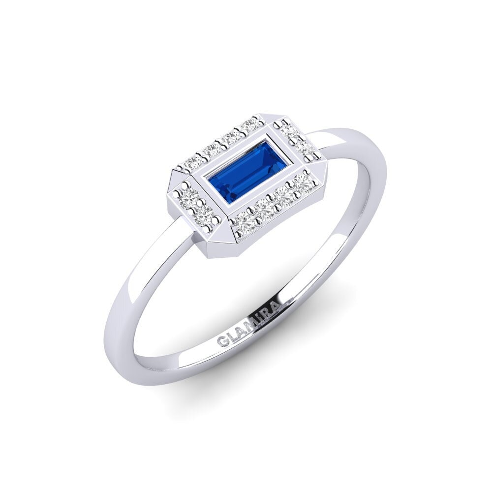 950 Platinum Dark Blue Zirconia Ring Solene