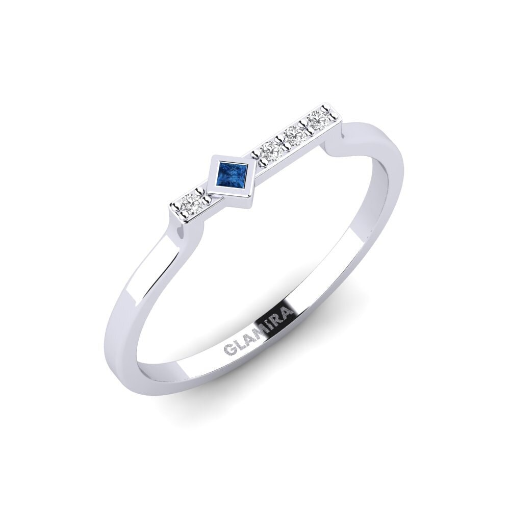 950 Platinum Dark Blue Zirconia Ring Suzinak