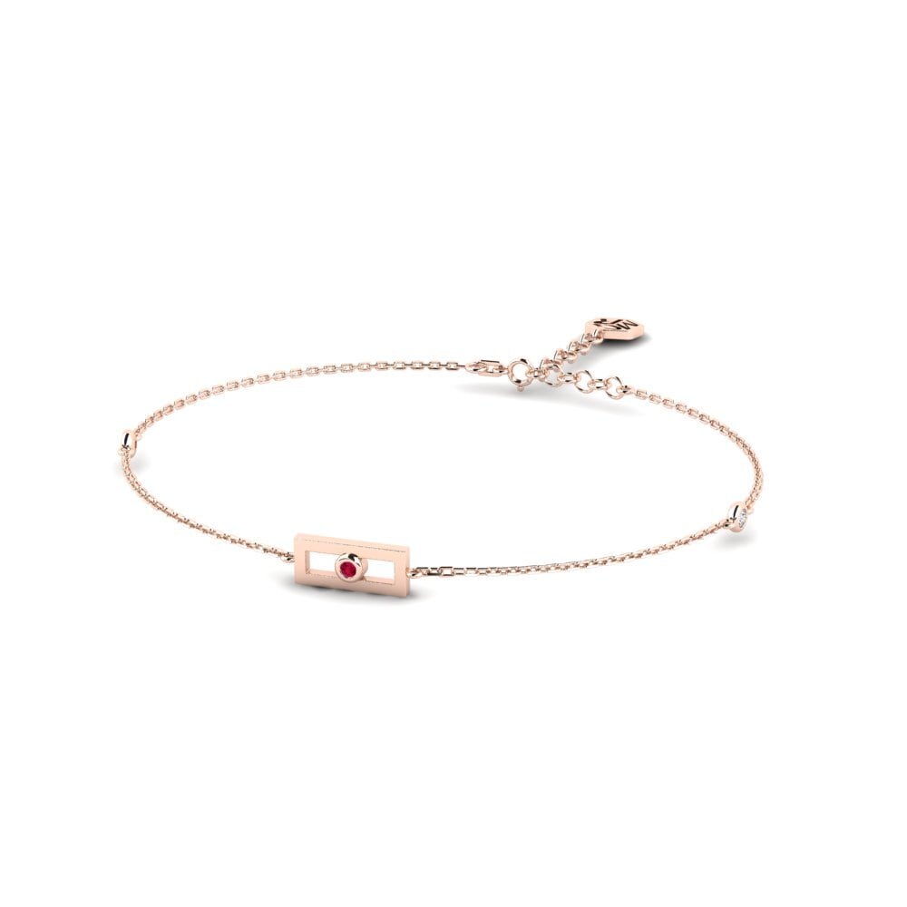14ct Rose Gold Ruby Women's Bracelet Tirelia