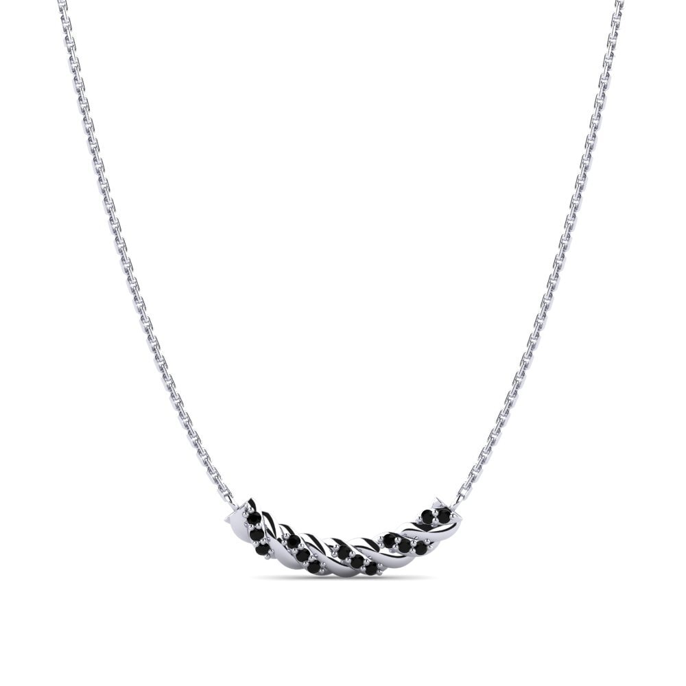 Platino 950 Ónix Negro Collar de Mujer Vajgun