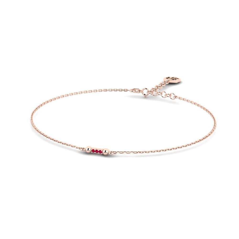 14ct Rose Gold Ruby Women's Bracelet Velorith