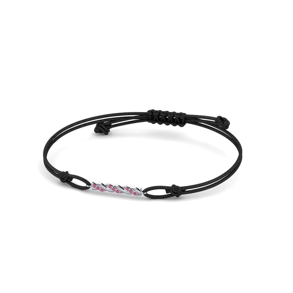 Platine 950 Grenat de Rhodolite Bracelet cordon Verid